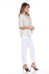 Ornament Collared Tencel Blouse - CARINE