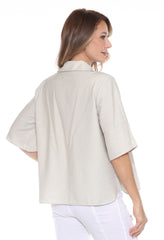 Ornament Collared Tencel Blouse - CARINE