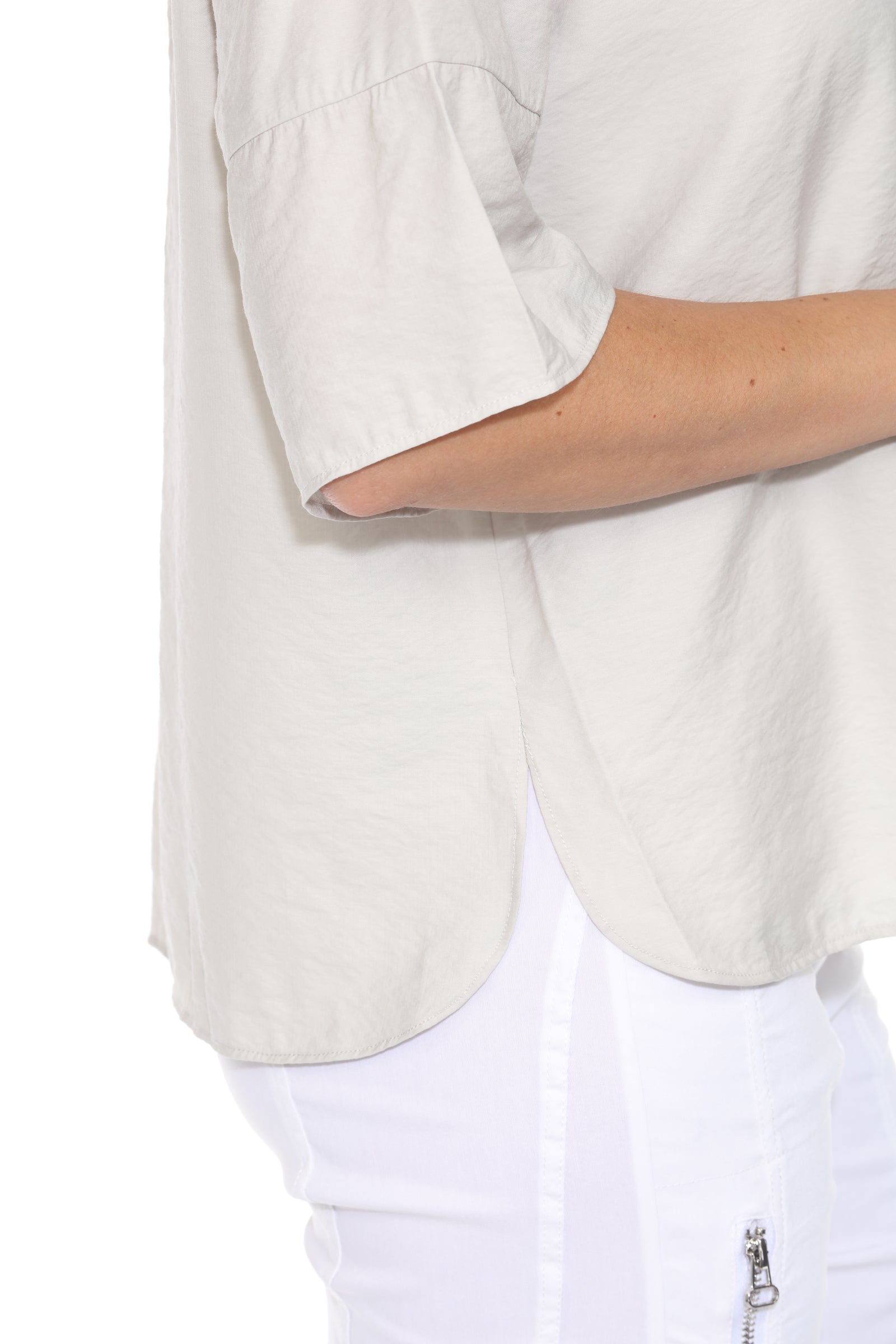 Ornament Collared Tencel Blouse - CARINE