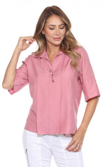 Ornament Collared Tencel Blouse - CARINE