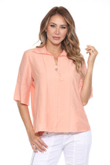 Ornament Collared Tencel Blouse - CARINE
