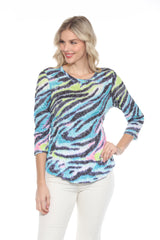 Round-Neck Top - Neon Wild - CARINE