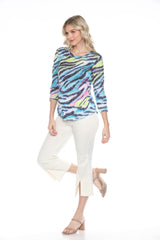 Round-Neck Top - Neon Wild - CARINE