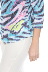 Round-Neck Top - Neon Wild - CARINE