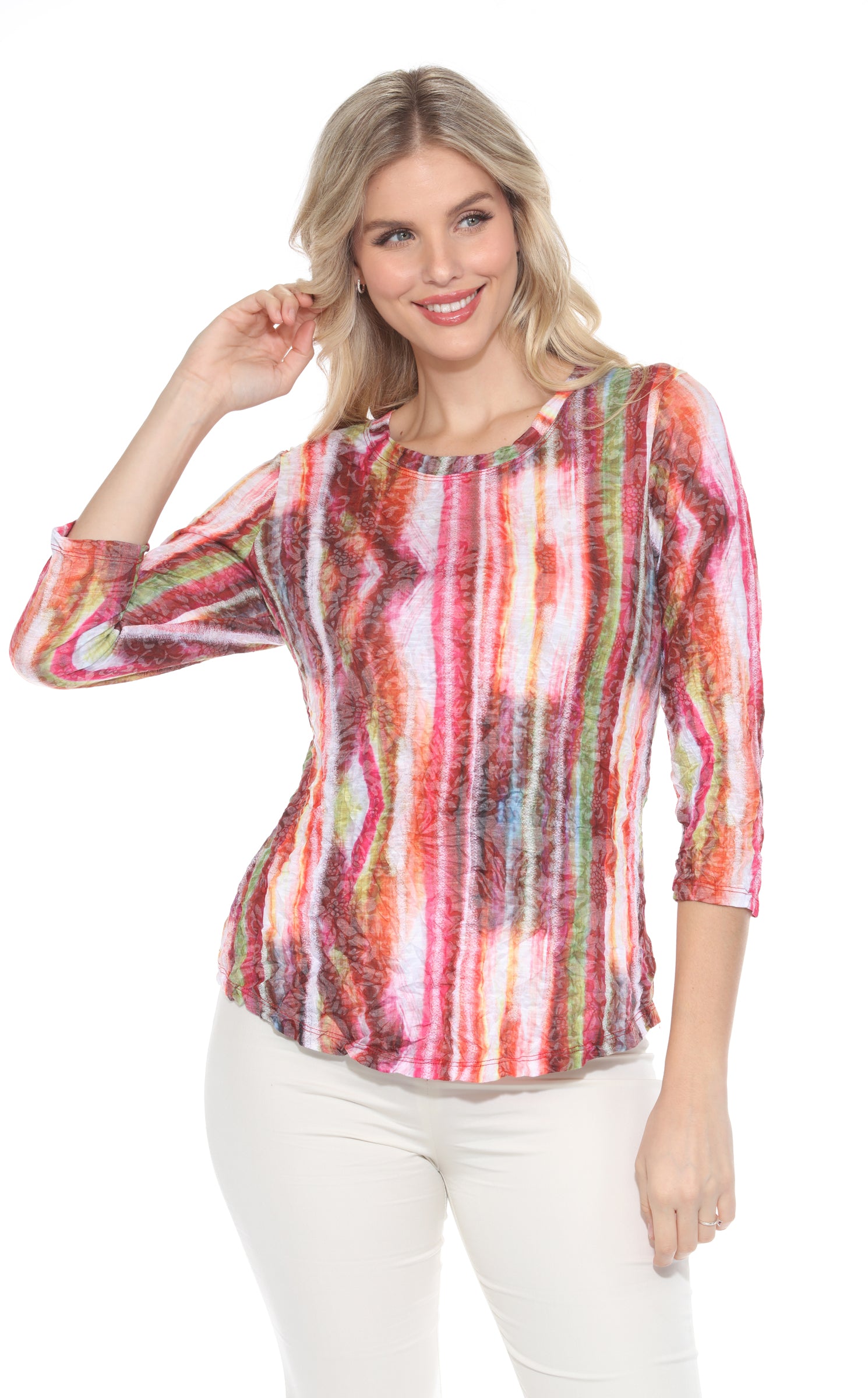 Round-Neck Top - Cascade Burst - CARINE