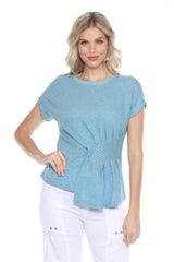 Banded Waist Peplum Tee - CARINE