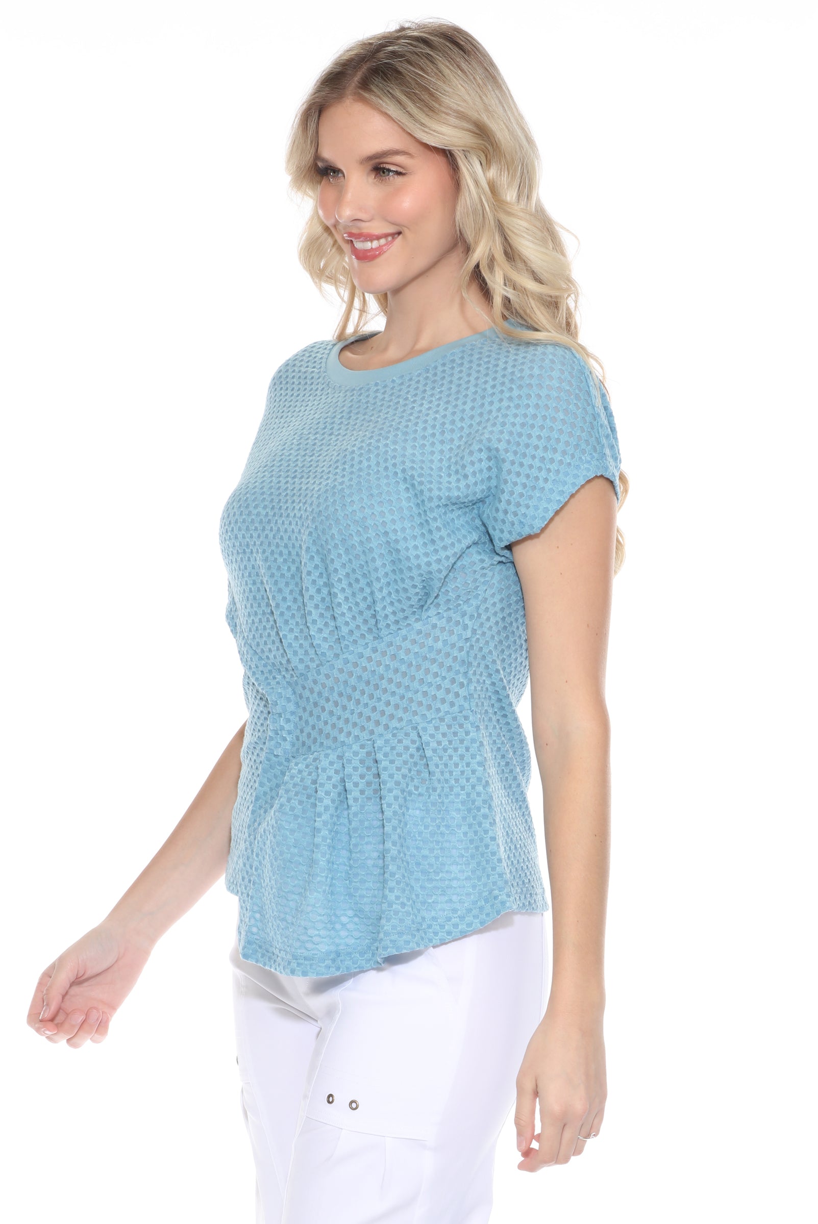 Banded Waist Peplum Tee - CARINE