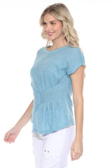 Banded Waist Peplum Tee - CARINE