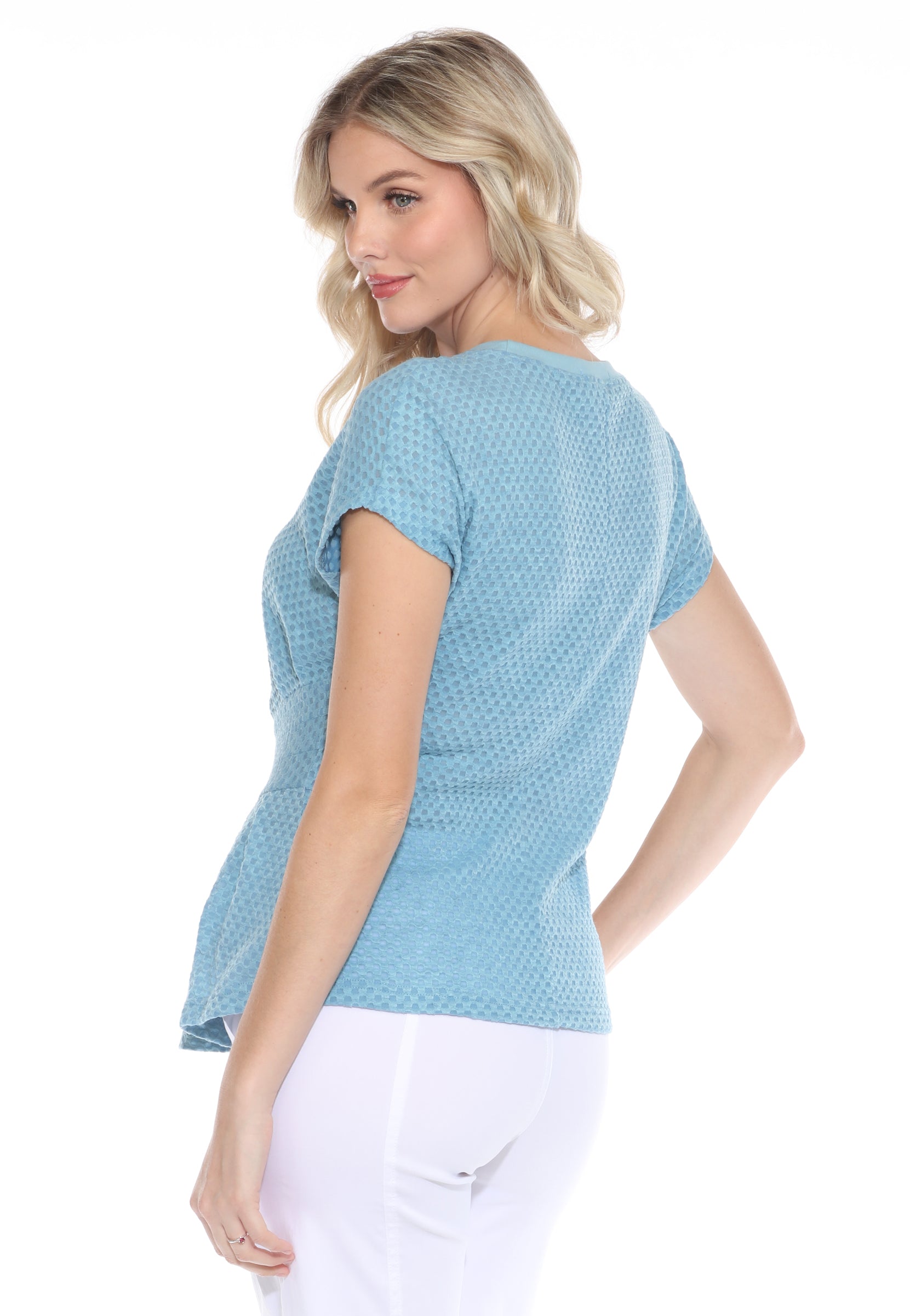 Banded Waist Peplum Tee - CARINE