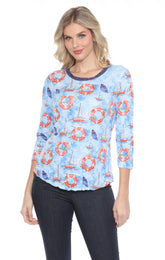 Round-Neck Top - Sail Away - CARINE