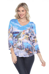 V-Neck Top - Santorini - CARINE