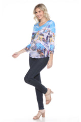 V-Neck Top - Santorini - CARINE