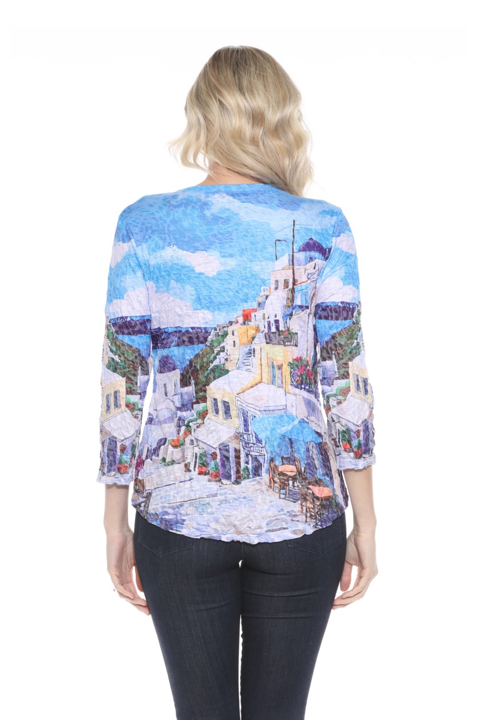 V-Neck Top - Santorini - CARINE