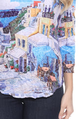 V-Neck Top - Santorini - CARINE