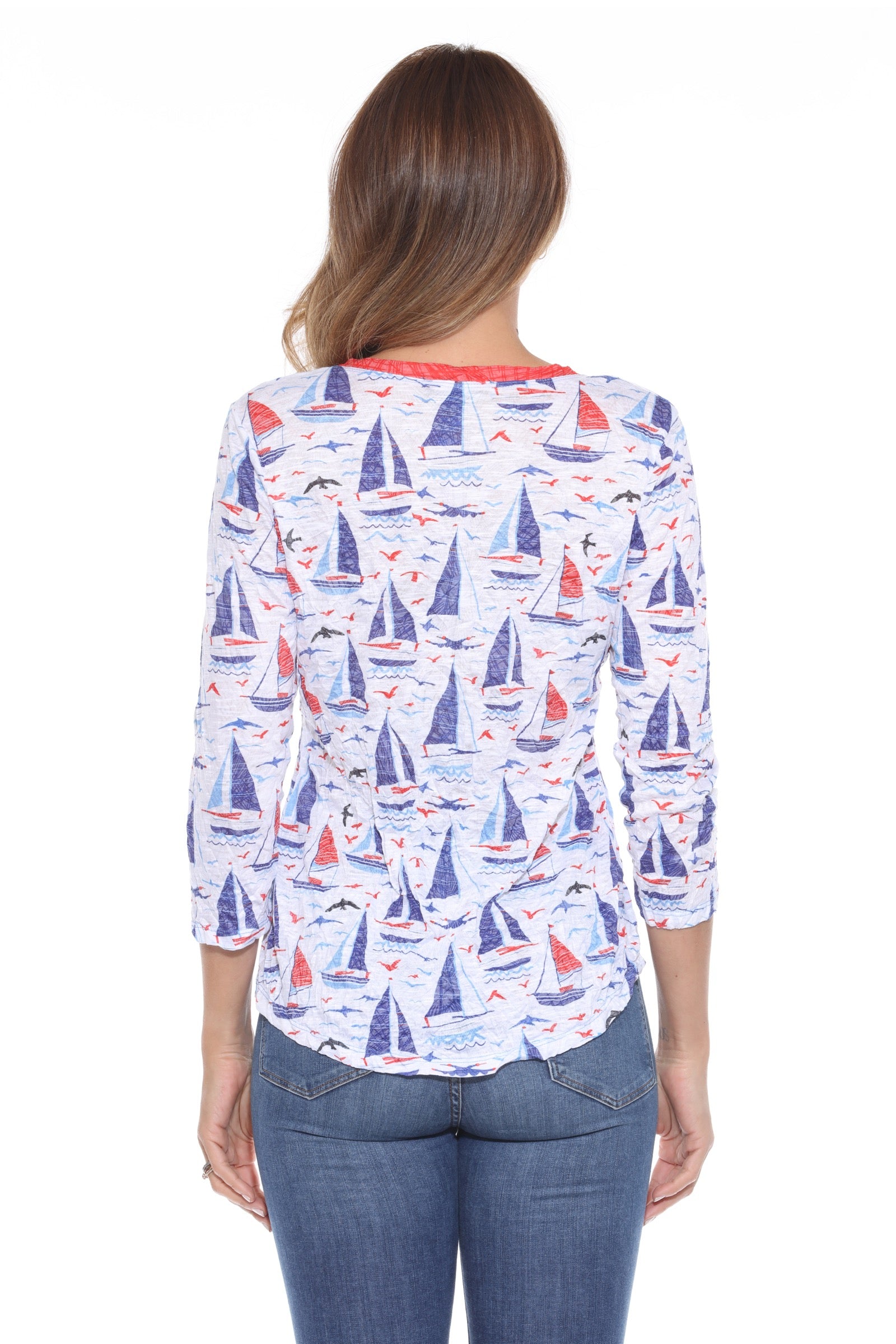 V-Neck Top - Liberty Sails - CARINE