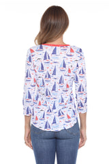 V-Neck Top - Liberty Sails - CARINE