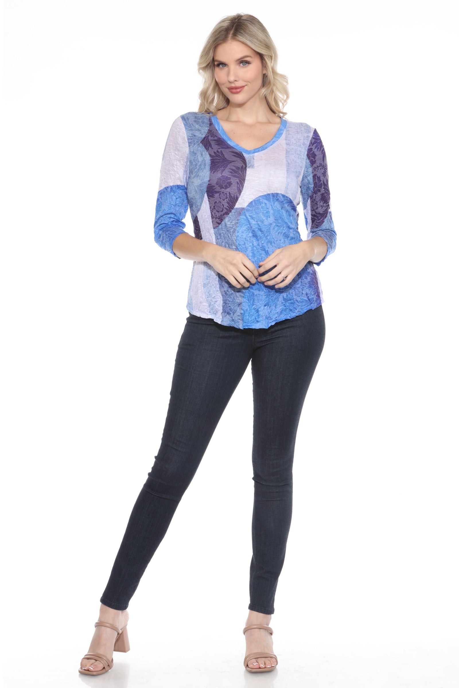 V-Neck Top - Sapphire Veil - CARINE