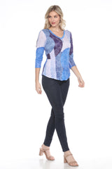 V-Neck Top - Sapphire Veil - CARINE