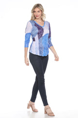 V-Neck Top - Sapphire Veil - CARINE