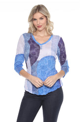 V-Neck Top - Sapphire Veil - CARINE