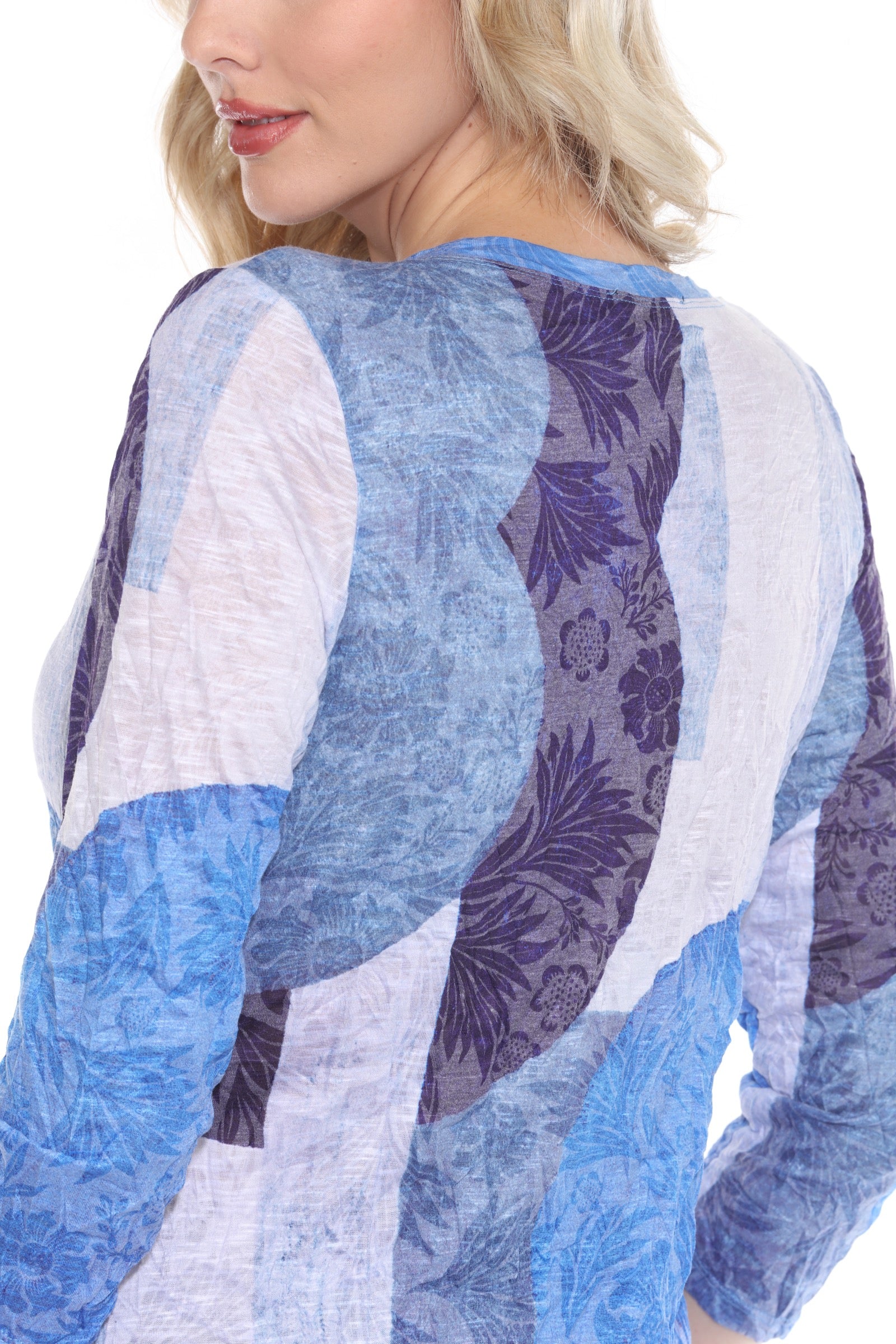 V-Neck Top - Sapphire Veil - CARINE