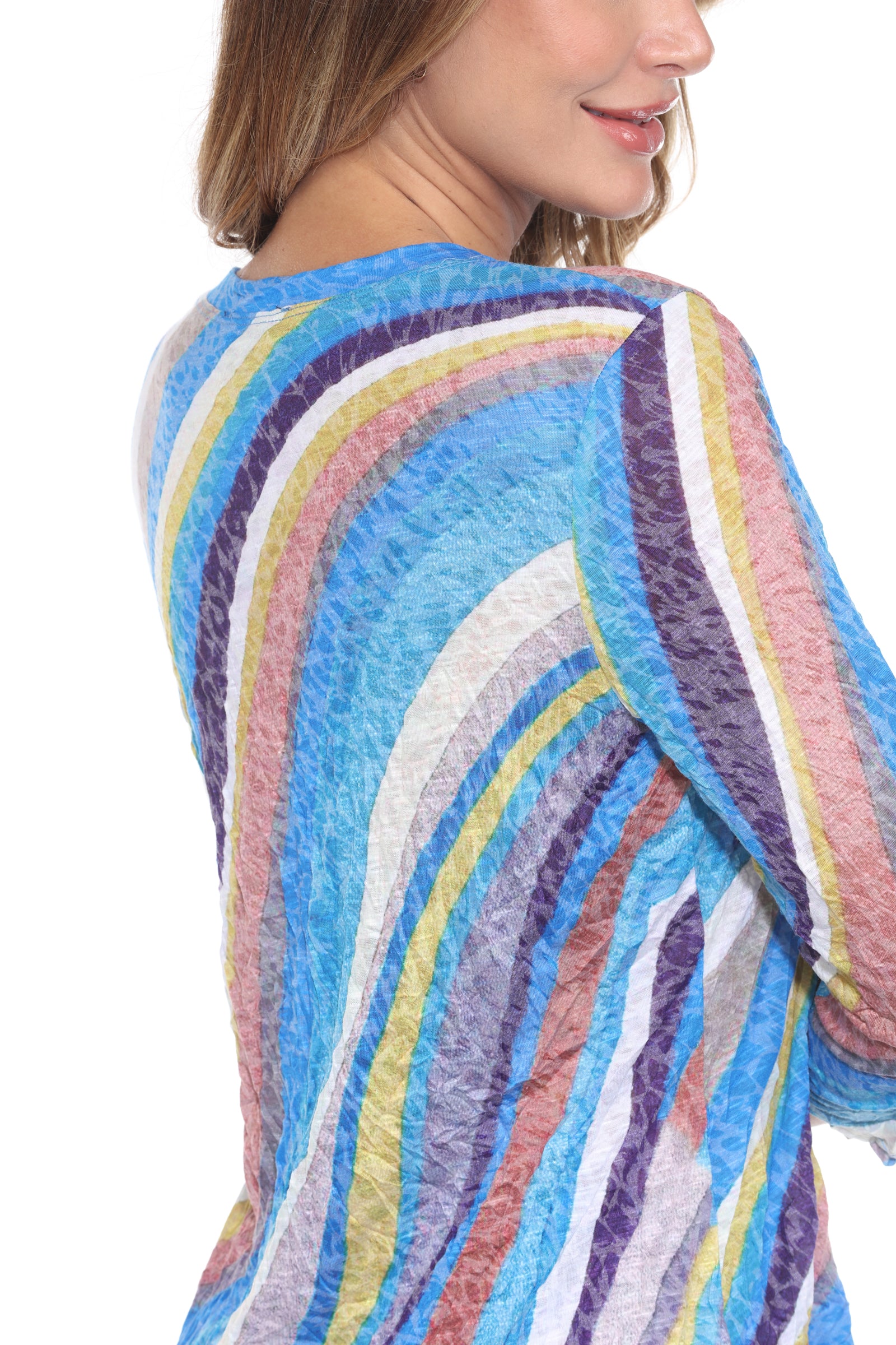 V-Neck Top - Retro Cascade - CARINE