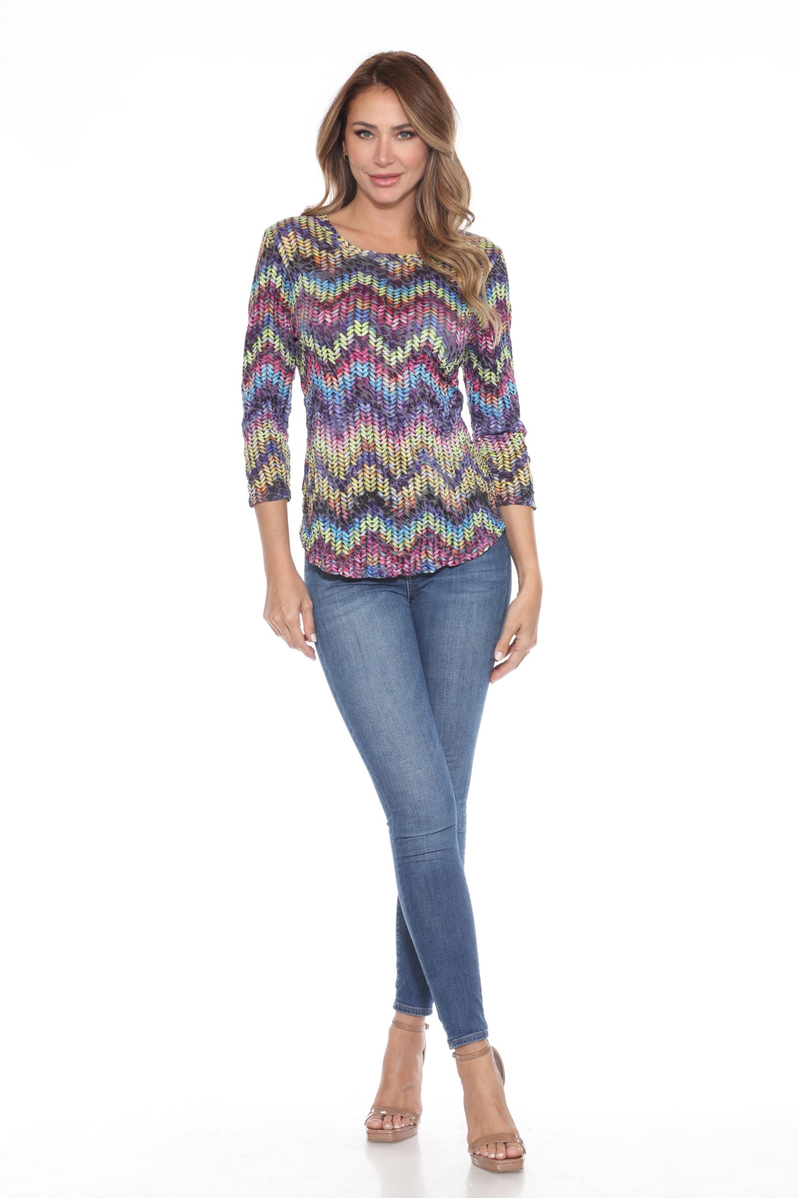 Round-Neck Top - Glitter Weave - CARINE