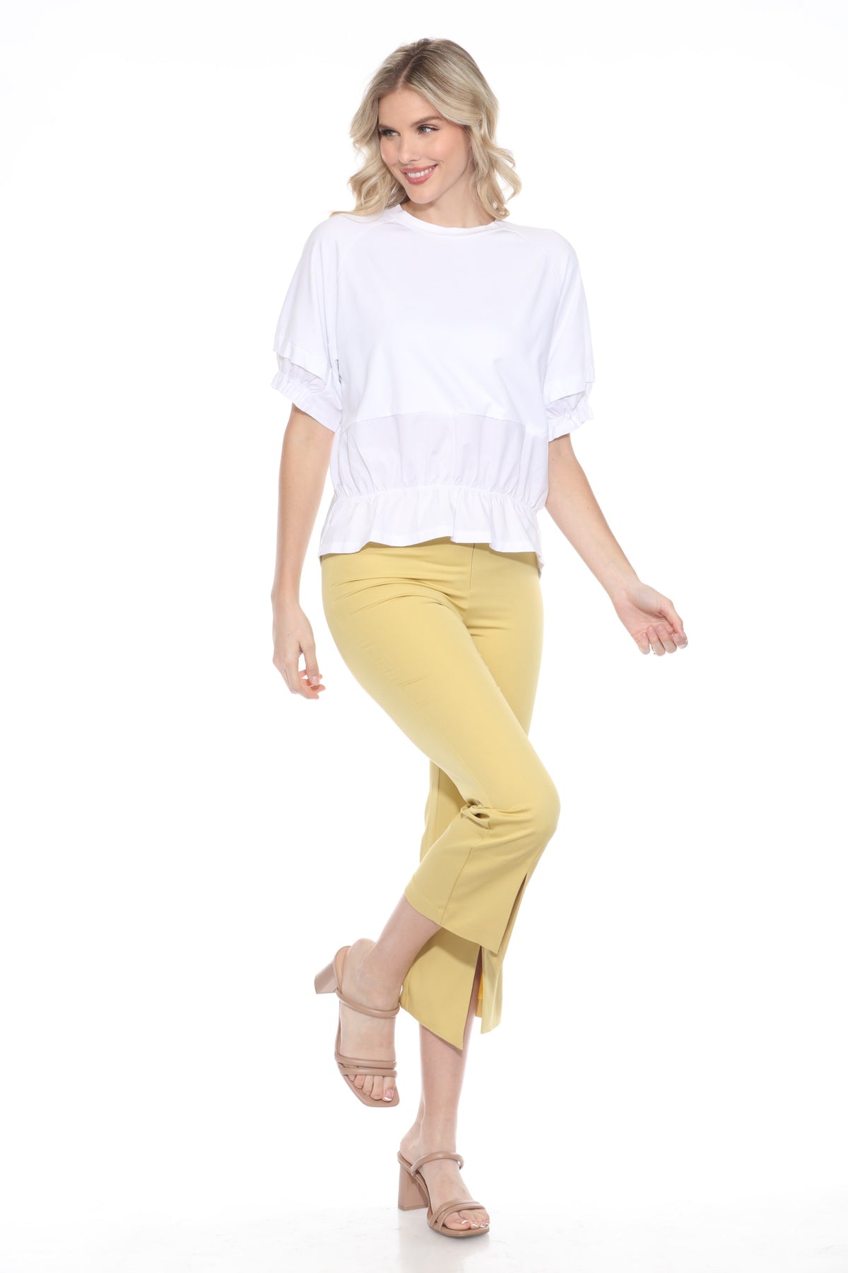 Mixed Panel Hi-Low Tee - CARINE