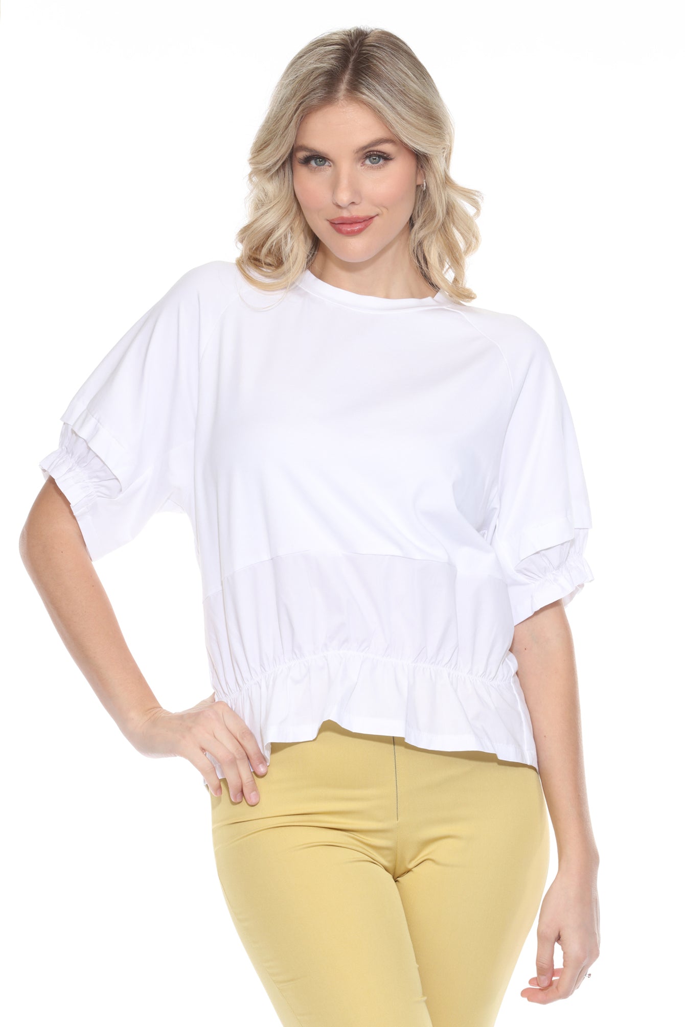 Mixed Panel Hi-Low Tee - CARINE