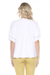Mixed Panel Hi-Low Tee - CARINE