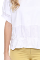 Mixed Panel Hi-Low Tee - CARINE