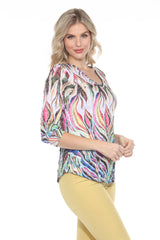 V-Neck Top - Enchanted Flames - CARINE
