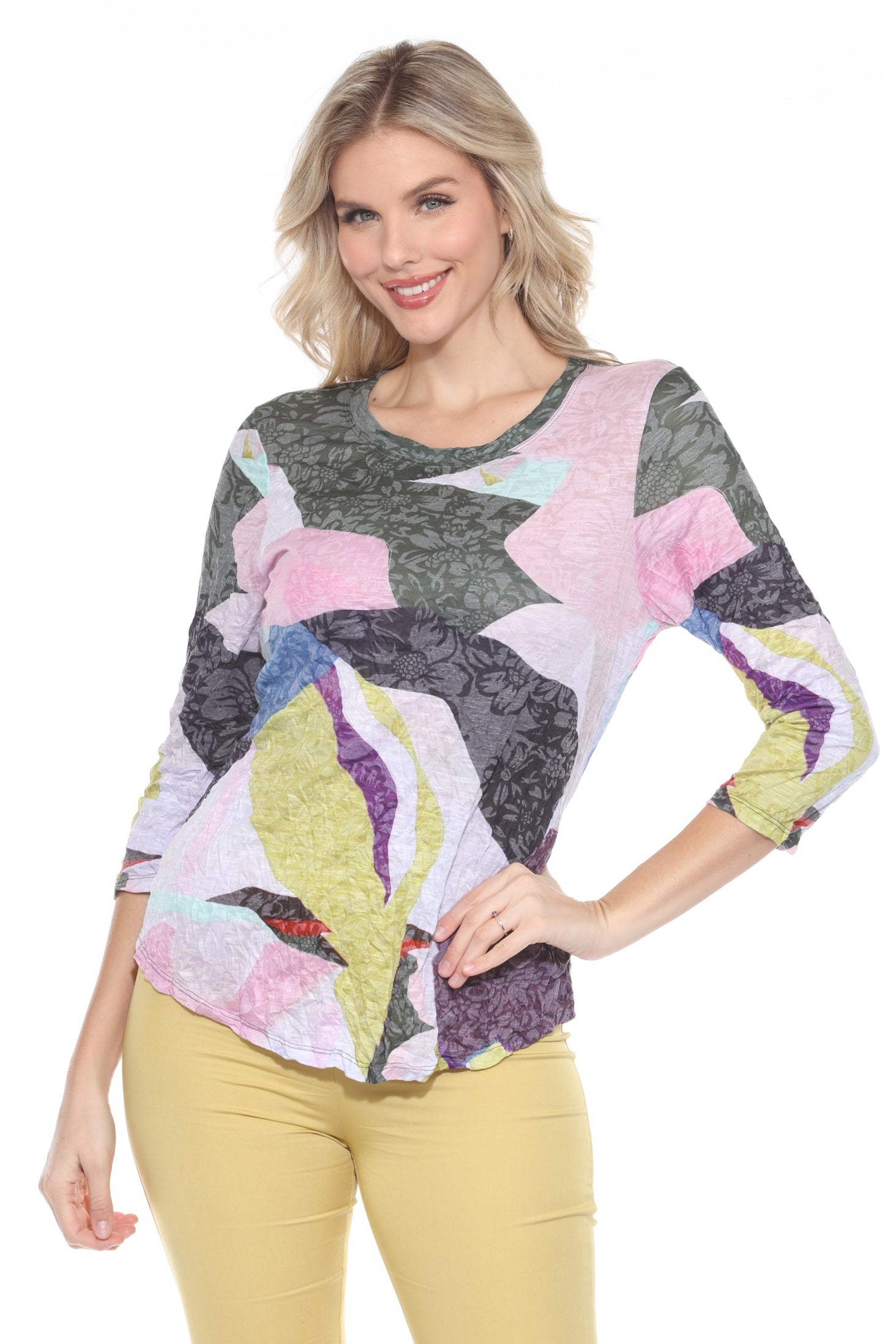 Round-Neck Top - Serene Palette - CARINE