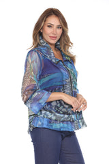 Mesh Zip Jacket - Sapphire Flutter - CARINE