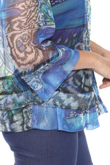 Mesh Zip Jacket - Sapphire Flutter - CARINE