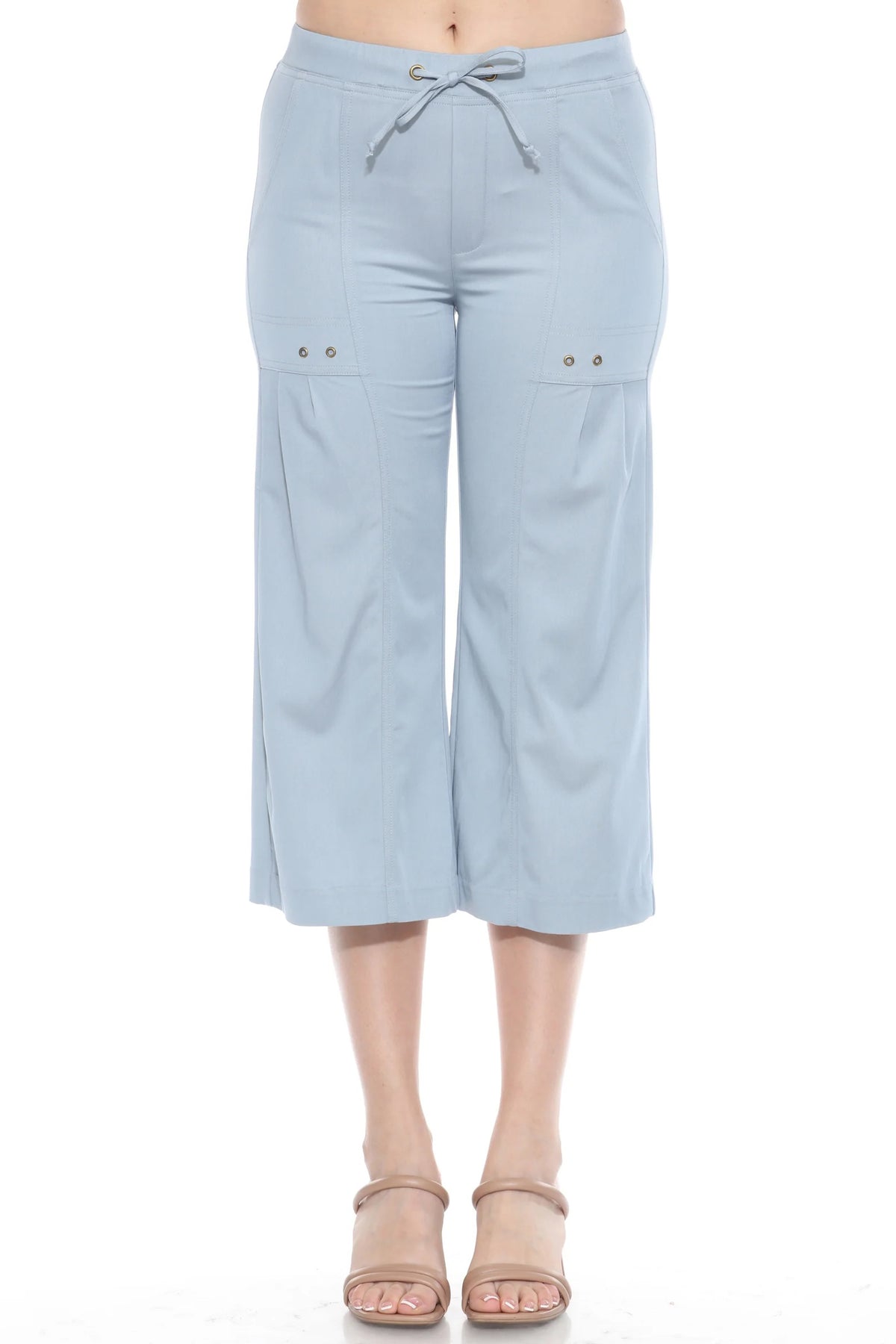 Wide Leg Drawstring Capri - CARINE