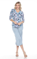 V-Neck Top - Arctic Leopard - CARINE