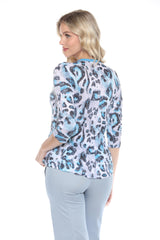 V-Neck Top - Arctic Leopard - CARINE