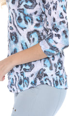 V-Neck Top - Arctic Leopard - CARINE