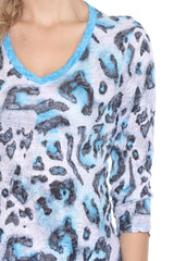 V-Neck Top - Arctic Leopard - CARINE