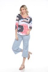 V-Neck Top - Antique Blend - CARINE