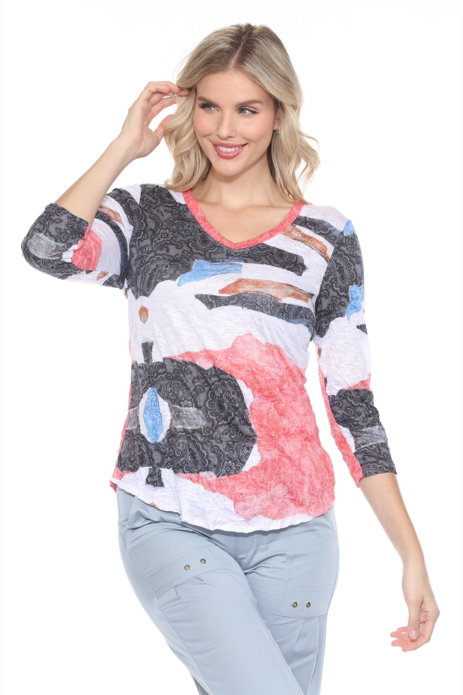 V-Neck Top - Antique Blend - CARINE