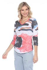 V-Neck Top - Antique Blend - CARINE