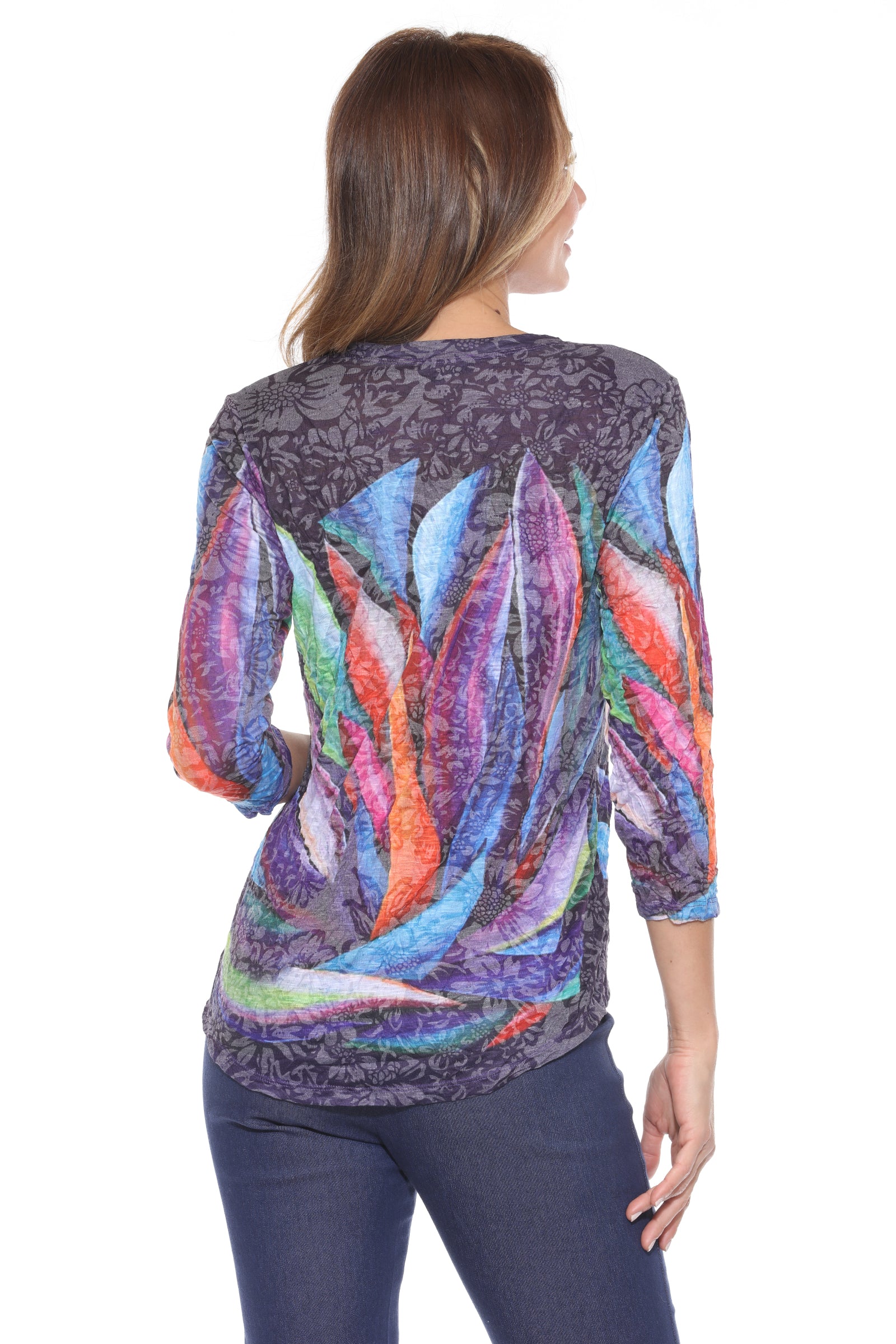 V-Neck Top - Spectrum Bloom - CARINE