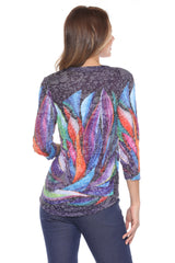 V-Neck Top - Spectrum Bloom - CARINE