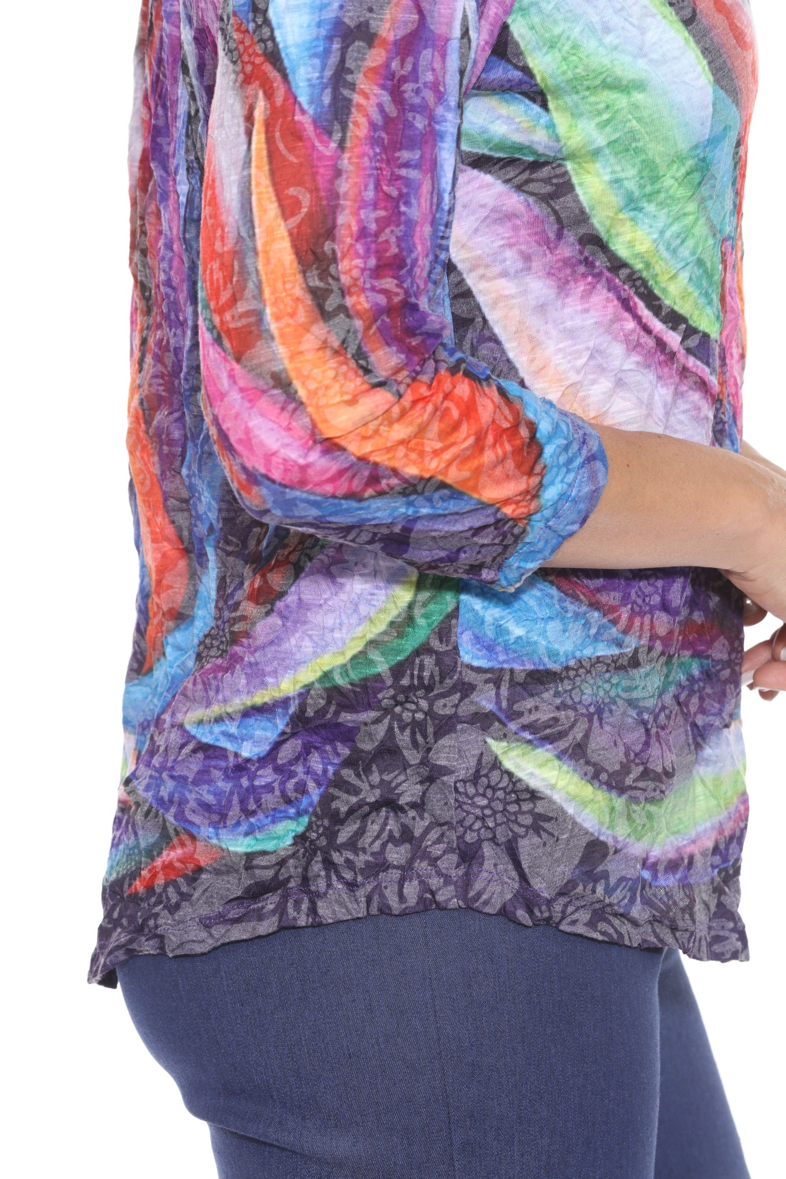 V-Neck Top - Spectrum Bloom - CARINE