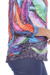 V-Neck Top - Spectrum Bloom - CARINE