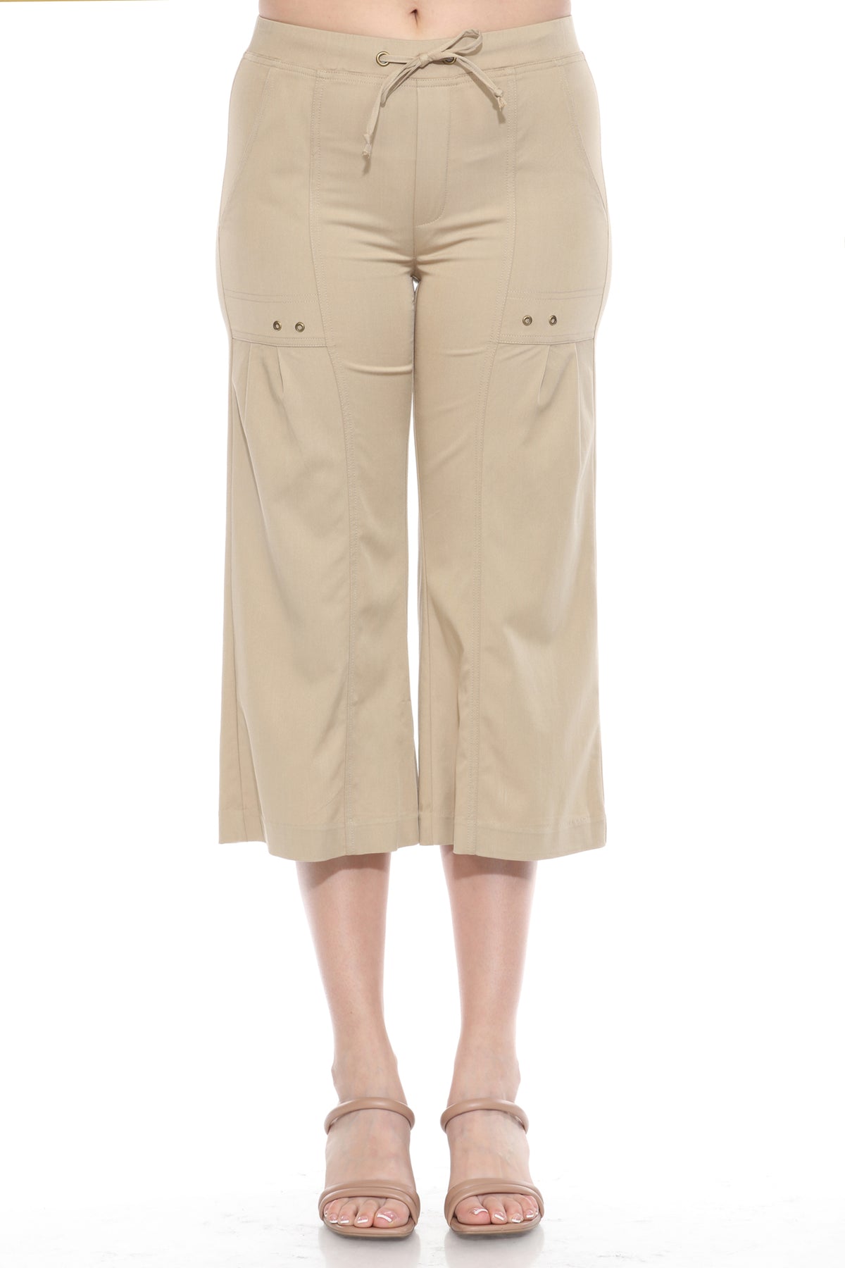 Wide Leg Drawstring Capri - CARINE