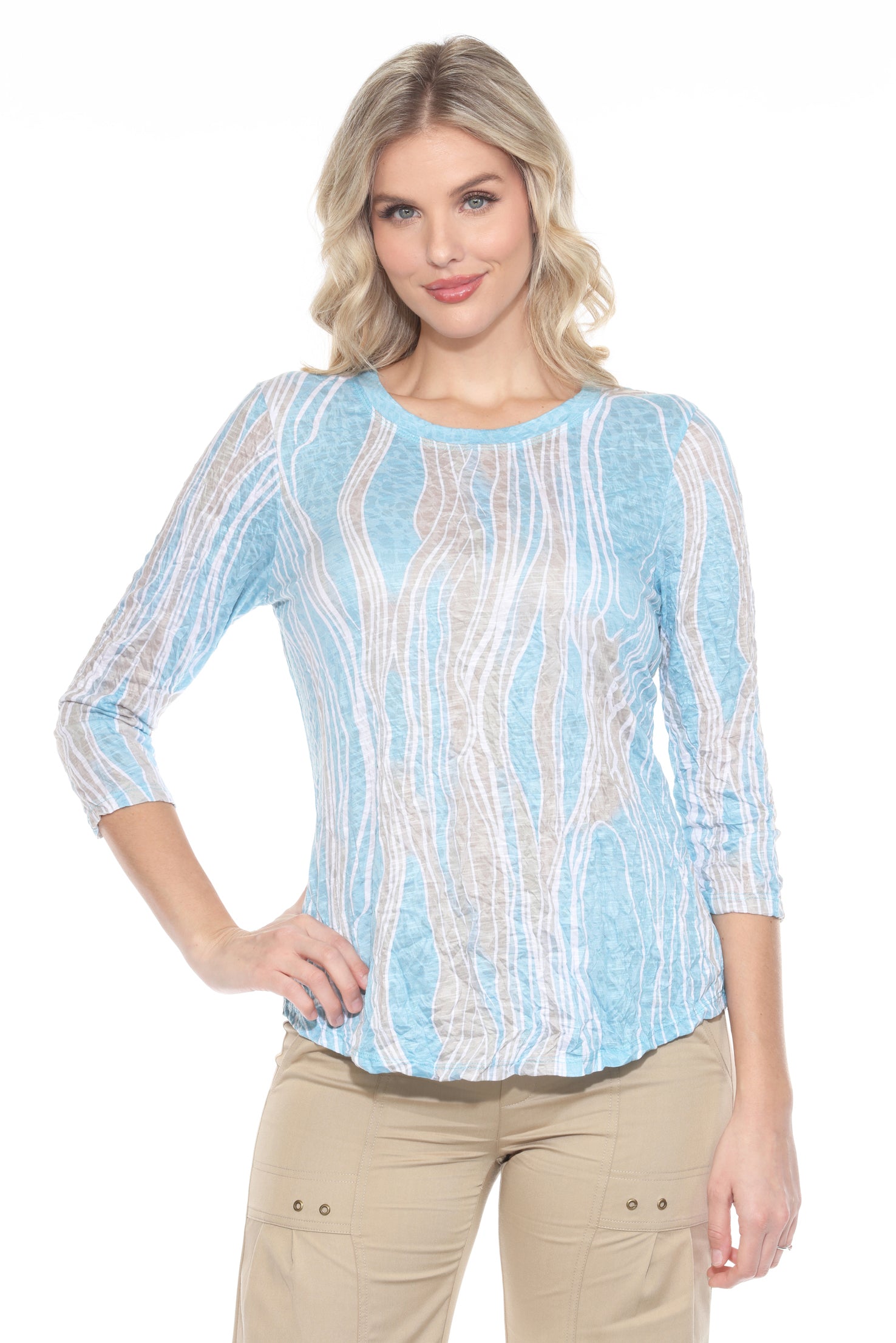 Round-Neck Top - Ocean Breeze - CARINE