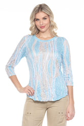 Round-Neck Top - Ocean Breeze - CARINE